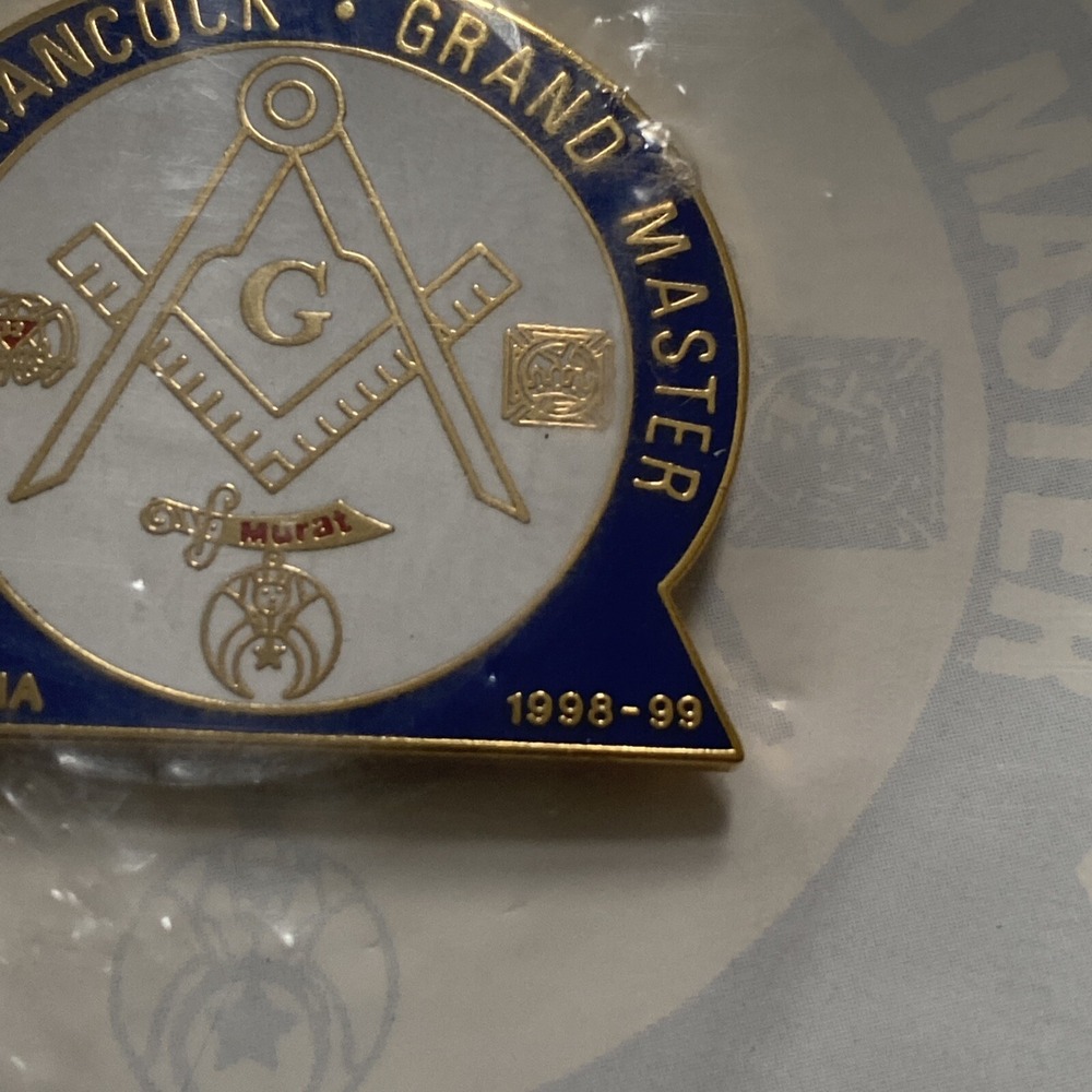 Grand Master Hancock Indiana - Masonic, Masonry, Lapel pin. - Picture 6 of 6